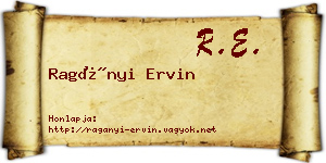 Ragányi Ervin névjegykártya
