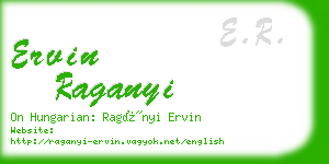 ervin raganyi business card